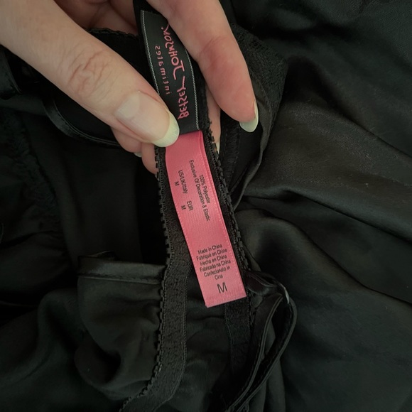 Betsy Johnson black short satin nightgown - Picture 5 of 5